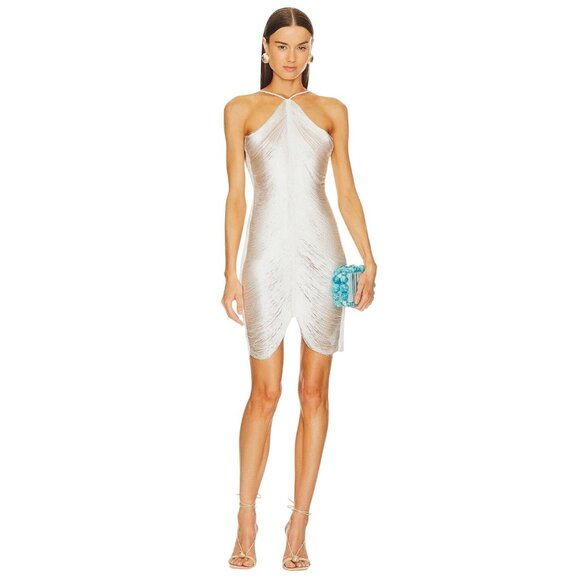 Cult Gaia Mara Dress in Off White Fringe X-Small New Womens Bridal Cocktail - Picture 1 of 17